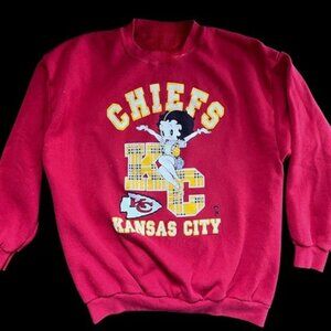 Vtg KANSA CITY CHIEFS 1994 BETTY BOOP NFL SWEATSHIRT